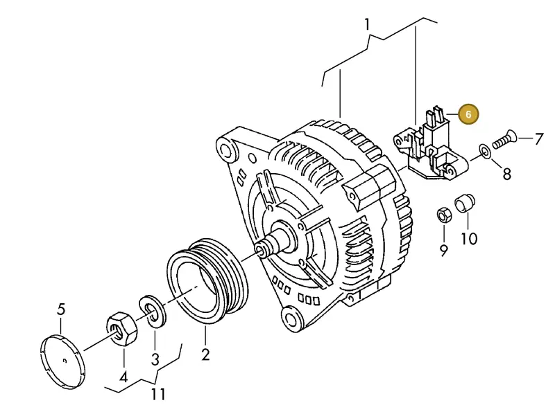 028903803DX — Volkswagen DIES.-IND.-MOT.1,9>2,0 (1990-2007) diagram 425903000, position 6