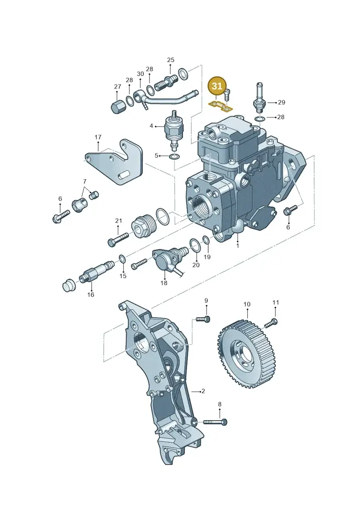 028906040C — Volkswagen Polo (2008-2009) diagram 194130200, position 31