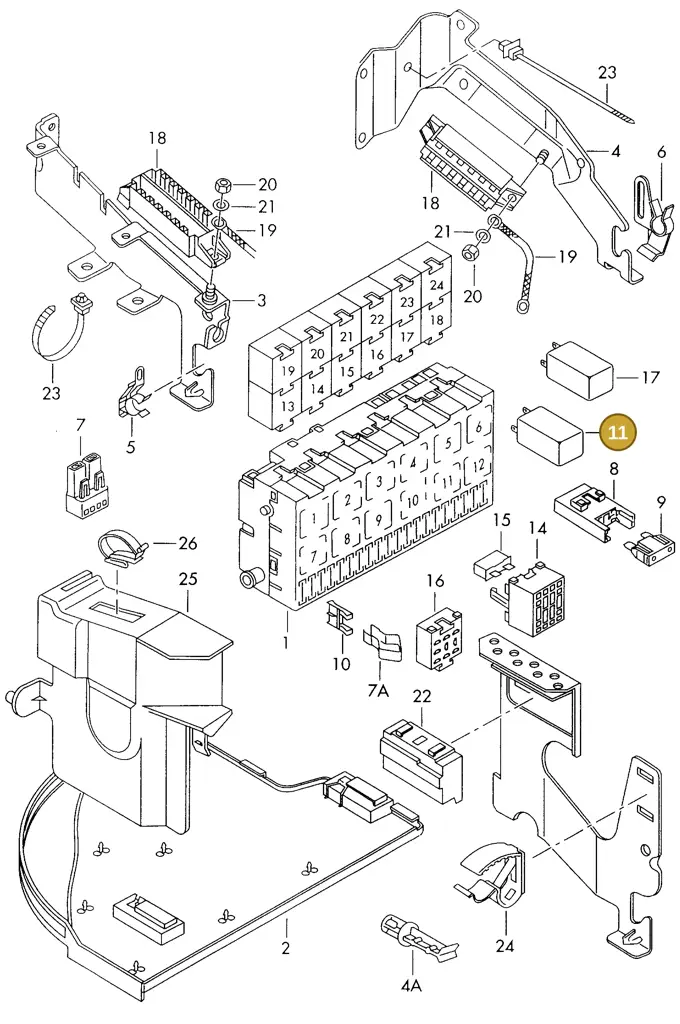 028906125B — Volkswagen POLO (1994-1999) diagram 158937250, position 11