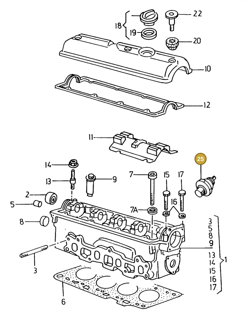 028919081H — Volkswagen CADDY PICKUP (1996-2000) diagram 101103300, position 25