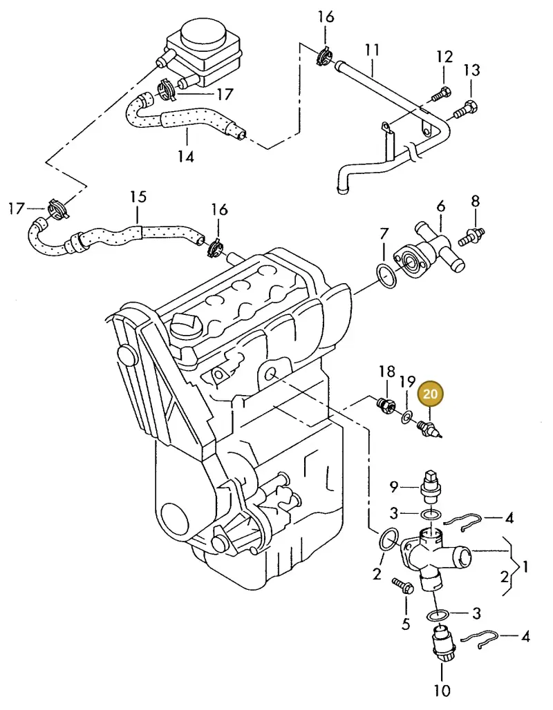 028919081J — Volkswagen DIES.-IND.-MOT.2,4>    81> (1981-) diagram 424121150, position 20