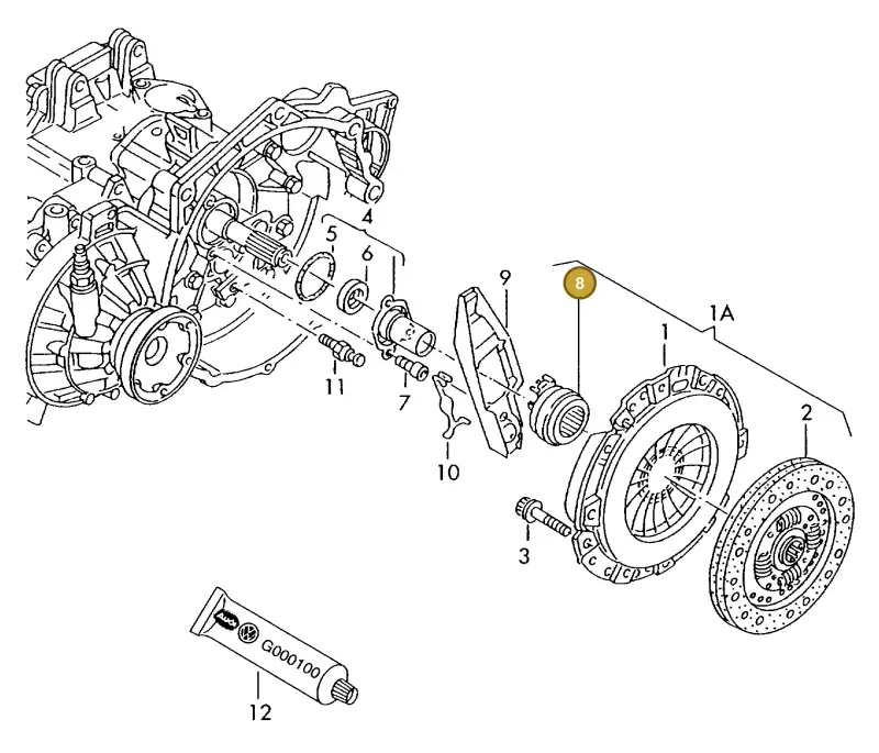 02A141165A — Volkswagen GOLF VAR./VENTO (1996-1999) diagram 121141300, position 8