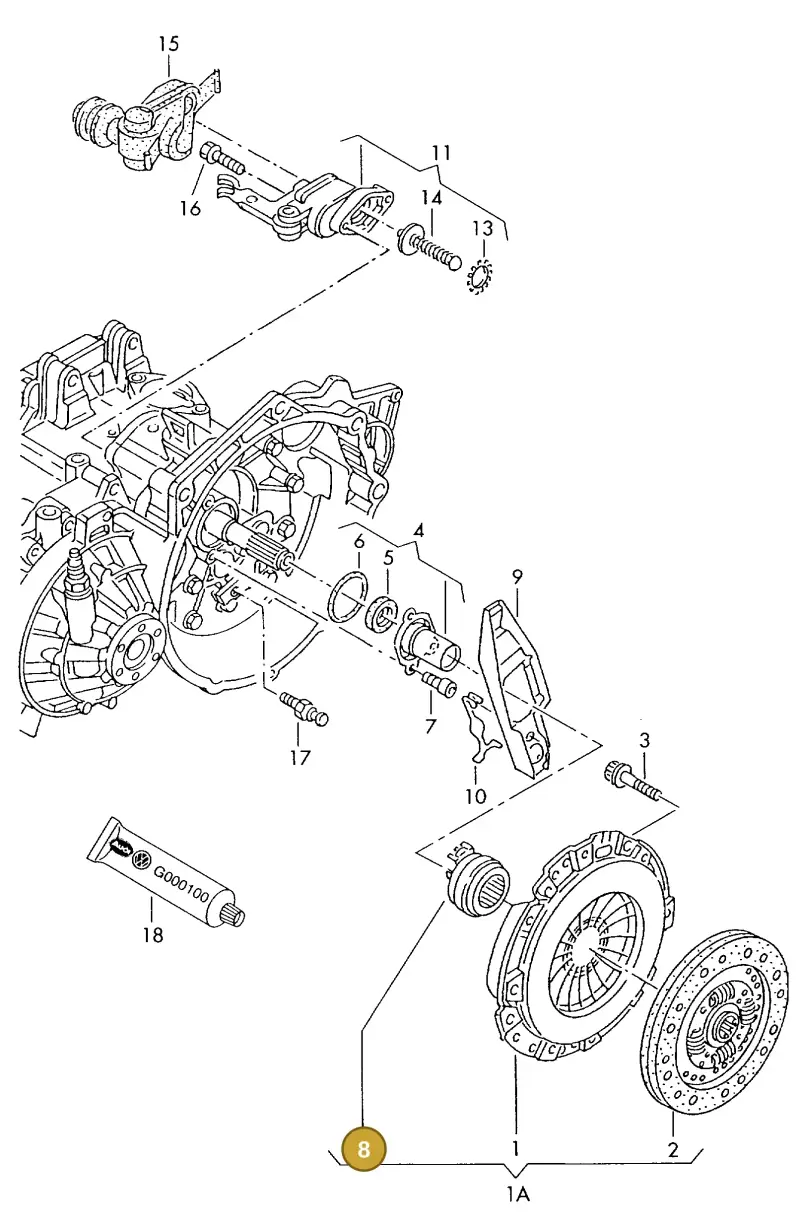 02A141165A — Volkswagen TRANSPORTER SYNCRO (1996-2003) diagram 169141100, position 8