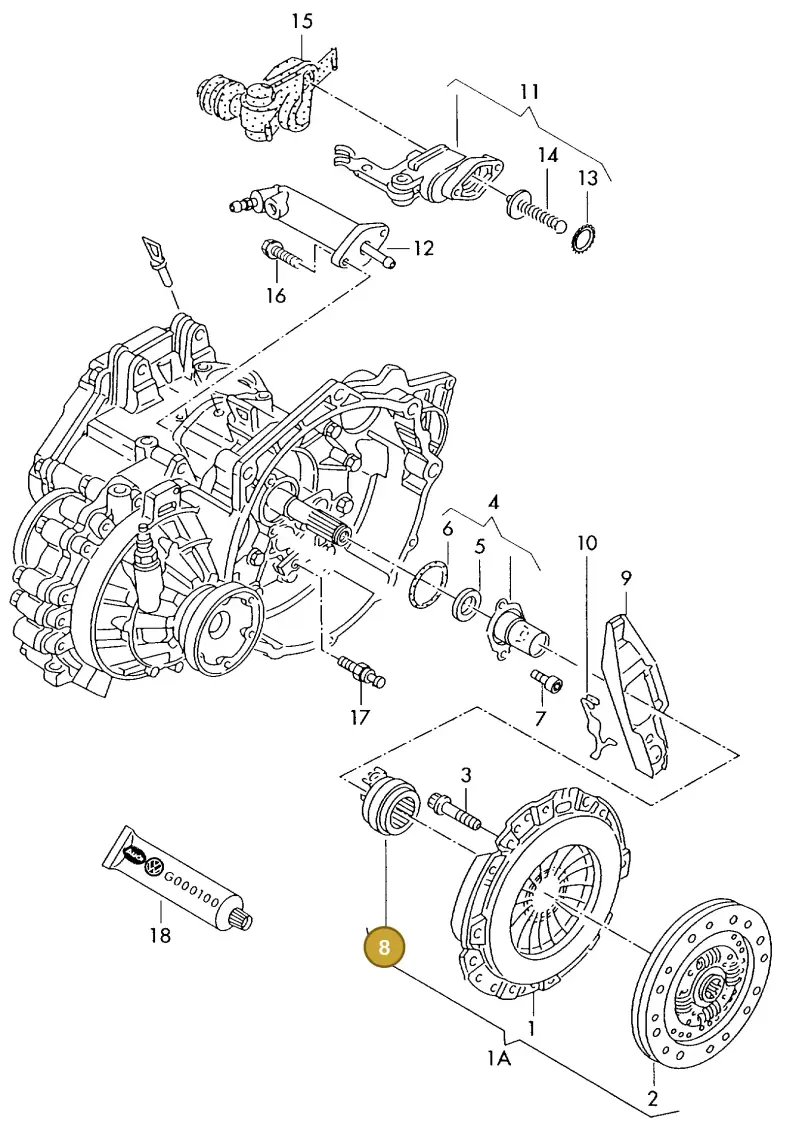 02A141165G — Volkswagen Passat (1994-1997) diagram 076043000, position 8