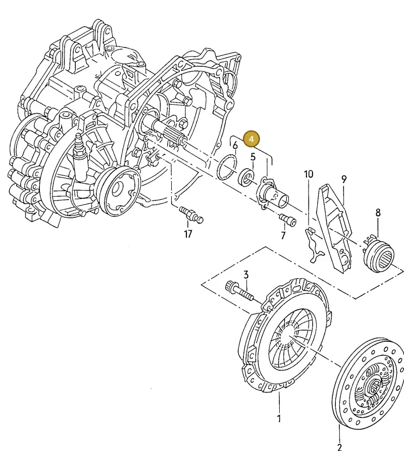 02A141180 — Volkswagen Jetta (1989-1991) diagram 110059050, position 4