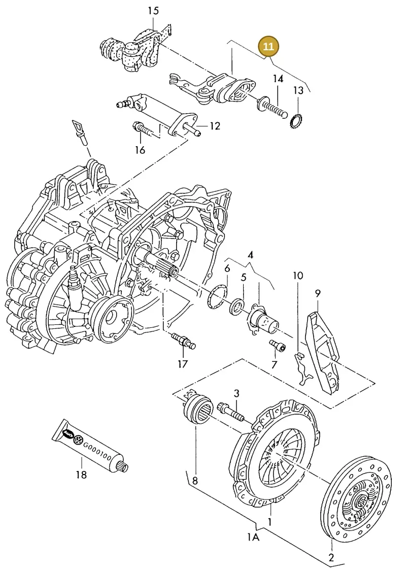 02A141708A — Volkswagen Passat (1989-1991) diagram 076043000, position 11