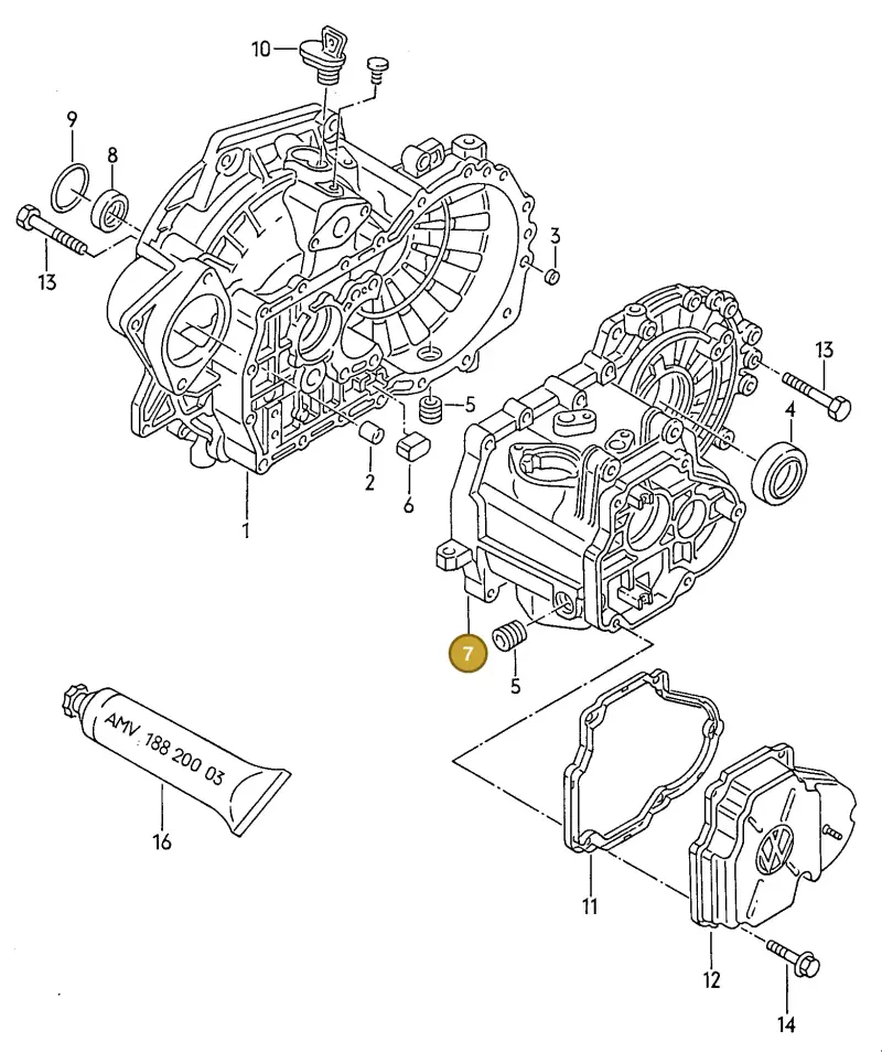 02A301103D — Volkswagen Passat Var.syncro (1994-1996) diagram 091061000, position 7
