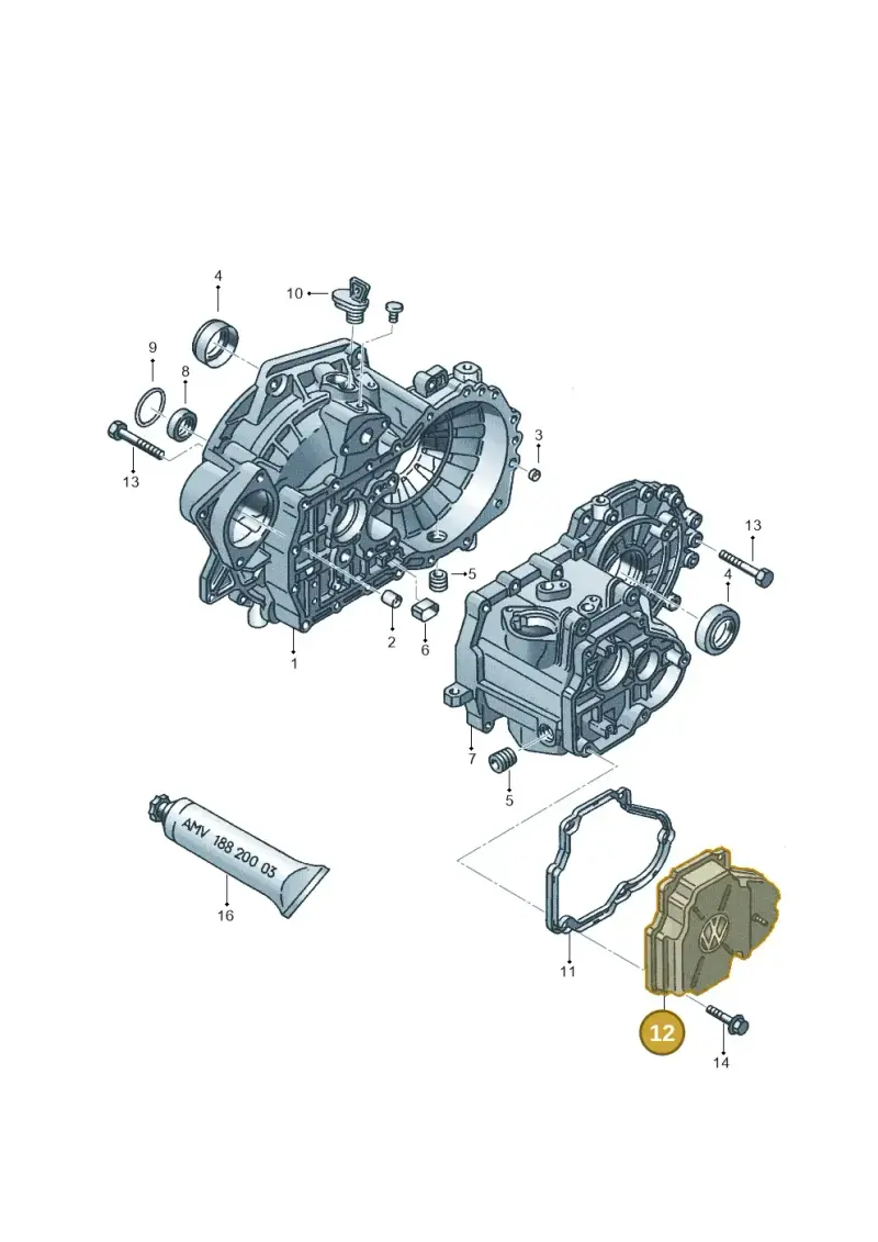 02A301211A — Volkswagen New Beetle             06> (2005-) diagram 121301400, position 12