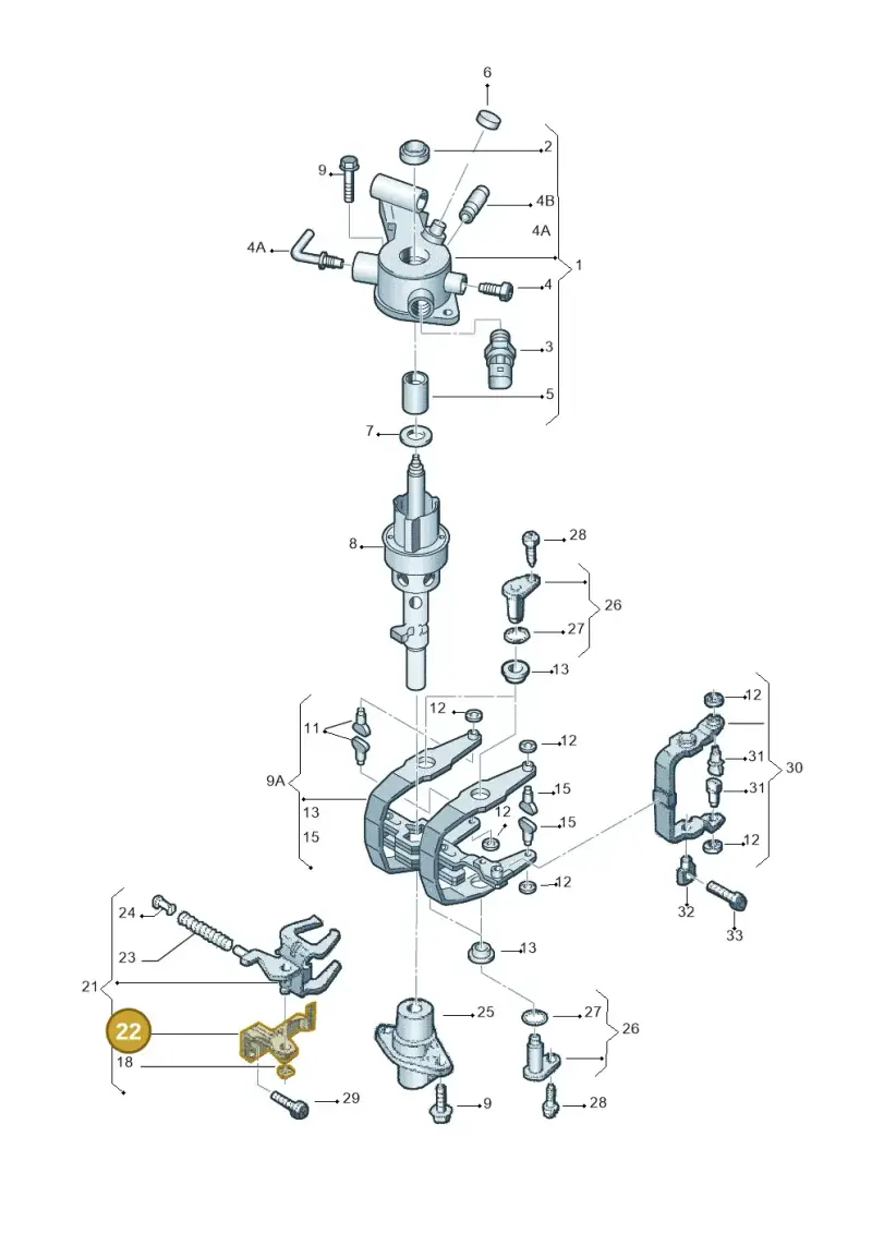 02A301445 — Volkswagen Polo (2008-2009) diagram 253311900, position 22