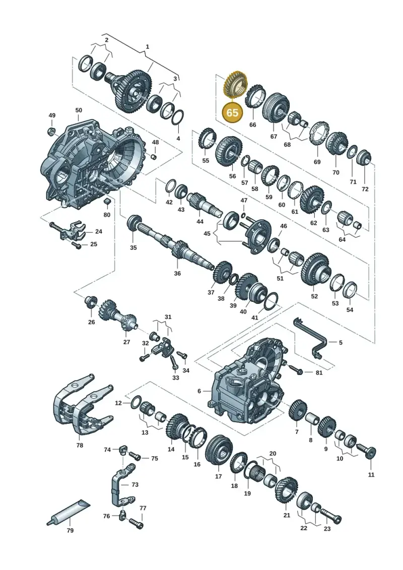 02A311129CH — Volkswagen Golf 2.0 BlueMotion (2019-2024) diagram 2gk300352, position 65