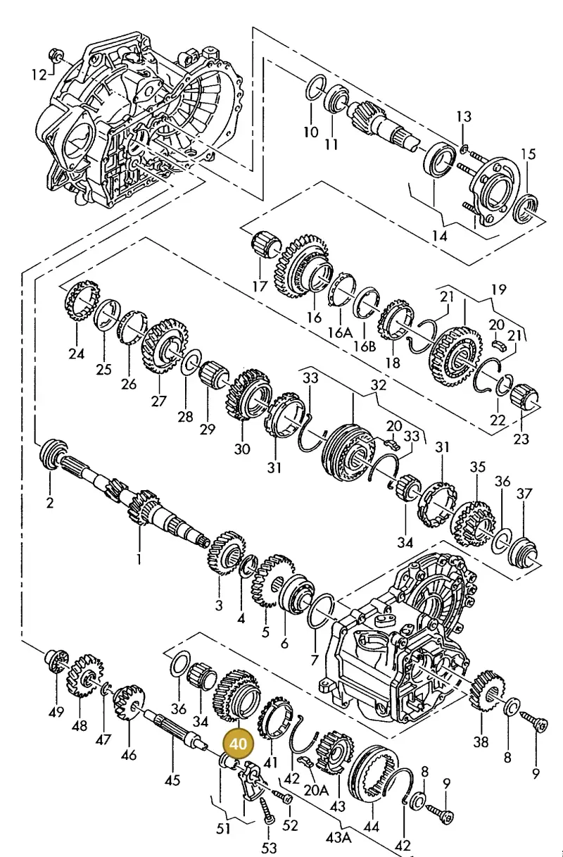 02A311158AE — Volkswagen TRANSPORTER SYNCRO (1996-2003) diagram 117311300, position 40