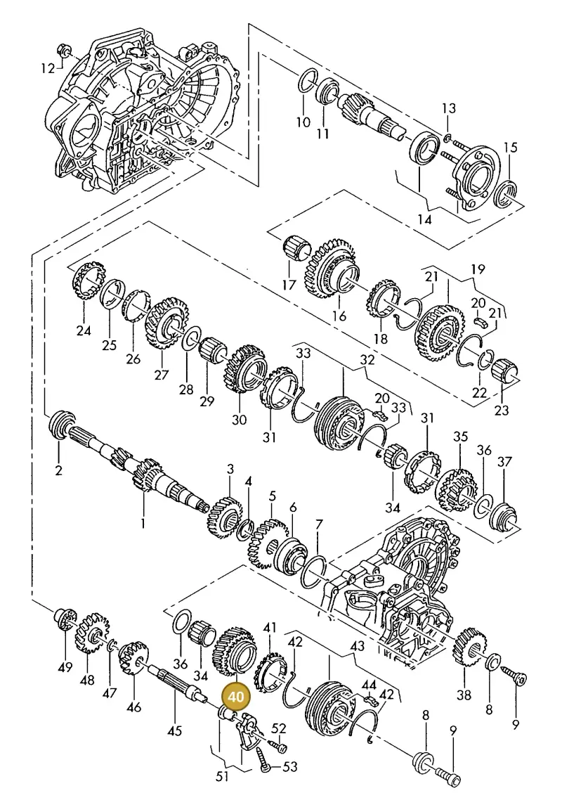 02A311158AE — Volkswagen GOLF VAR./VENTO (1996-1999) diagram 143311460, position 40