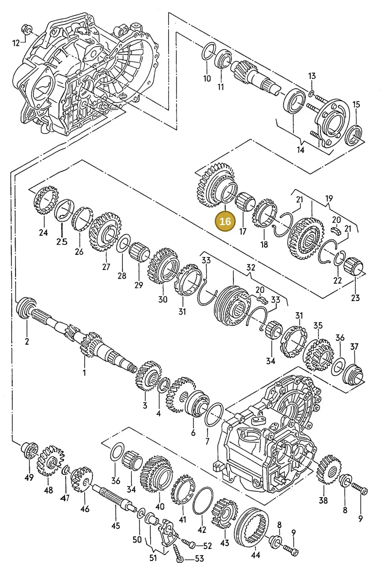 02A311251 — Volkswagen Jetta (1989-1991) diagram 110085500, position 16