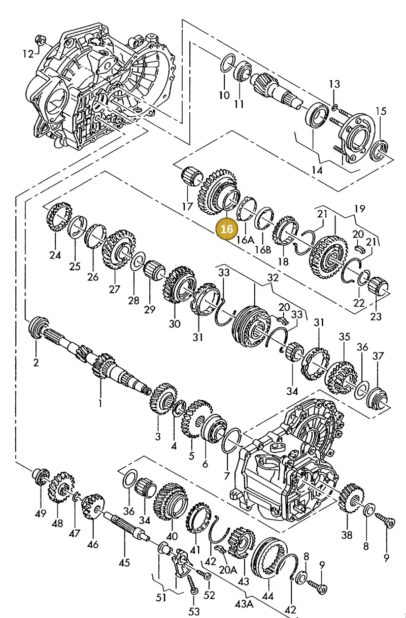 02A311251 — Volkswagen TRANSPORTER SYNCRO (1996-2003) diagram 117311300, position 16