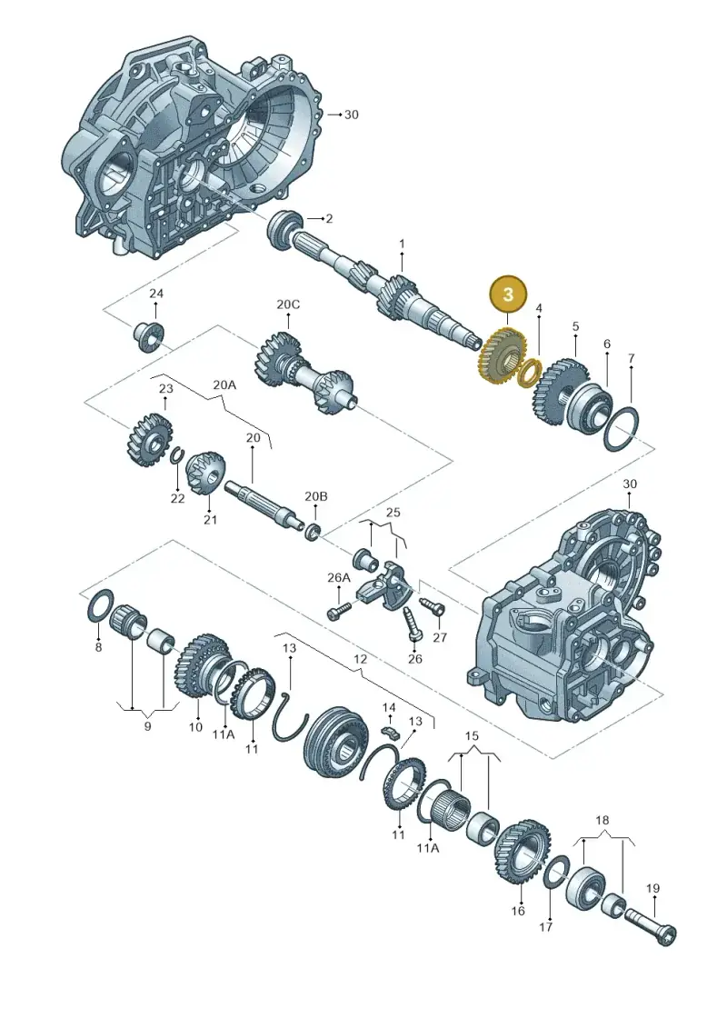 02A311285AS — Volkswagen Passat estate (2008-2011) diagram 656311410, position 3