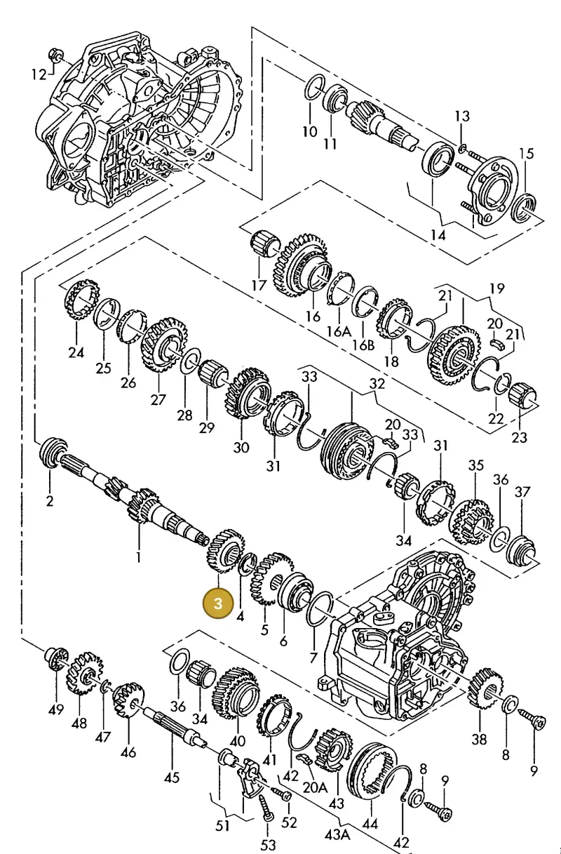 02A311285T — Volkswagen TRANSPORTER SYNCRO (1996-2003) diagram 117311300, position 3