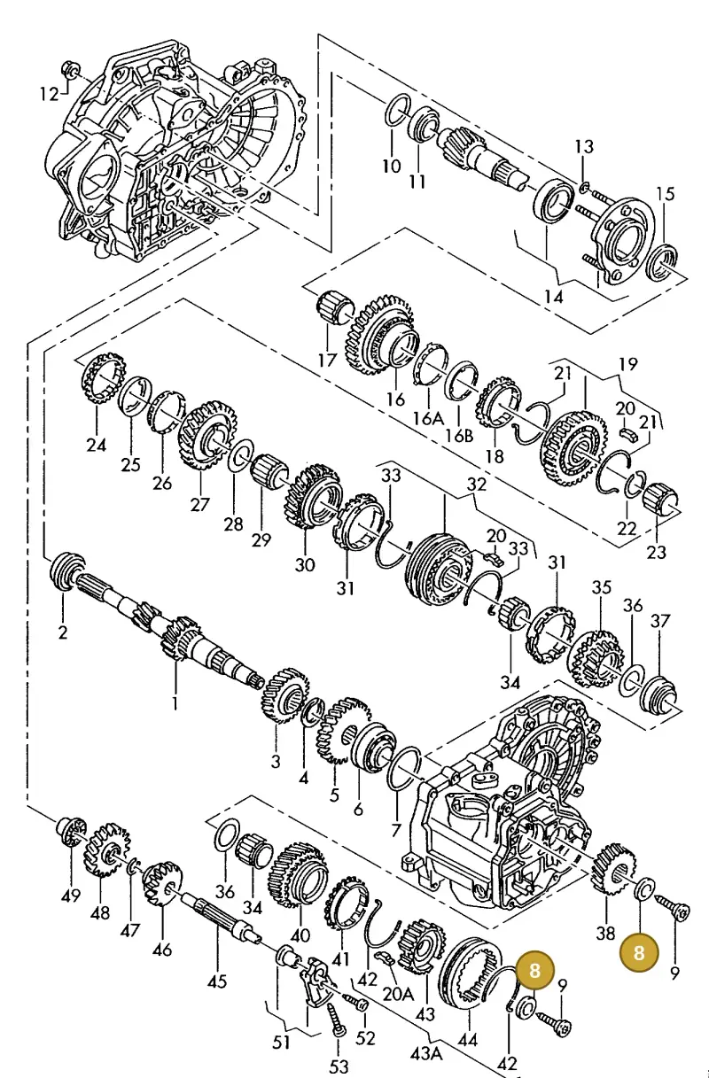 02A311324C — Volkswagen TRANSPORTER SYNCRO (1996-2003) diagram 117311300, position 8