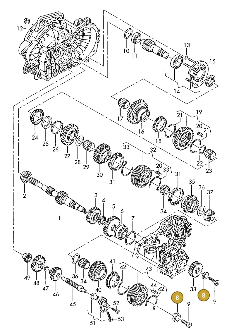 02A311324C — Volkswagen GOLF VAR./VENTO (1996-1999) diagram 143311460, position 8