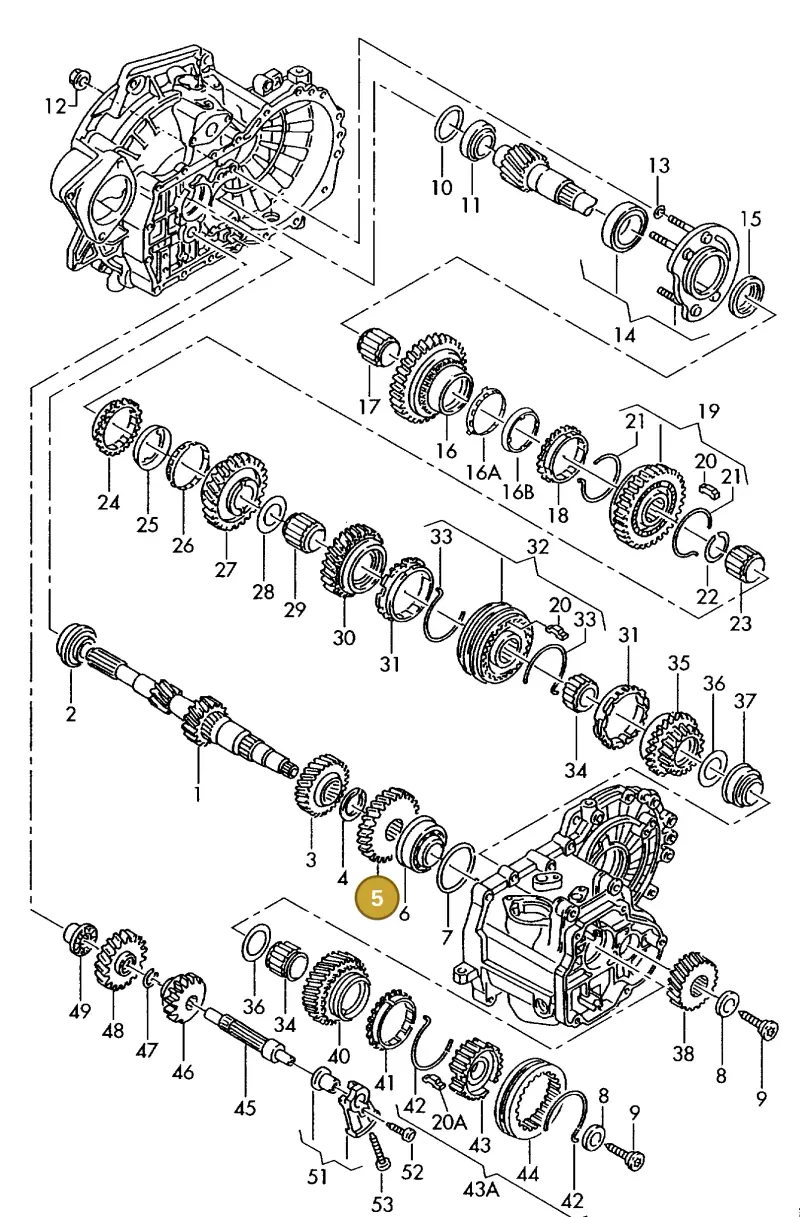 02A311351AR — Volkswagen Eurovan (1998-2003) diagram 117311300, position 5