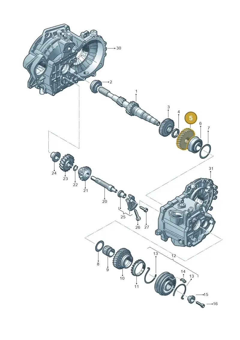 02A311351AR — Volkswagen Polo (2008-2009) diagram 201311390, position 5