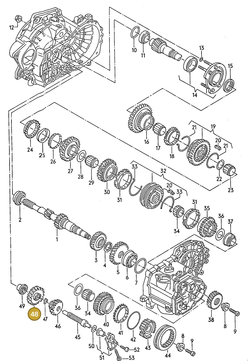 02A311507D — Volkswagen Passat (1991-1993) diagram 084063000, position 48