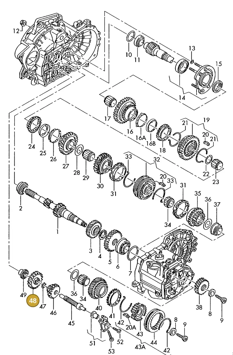 02A311507D — Volkswagen Transporter            96 (1996-1996) diagram 117311300, position 48