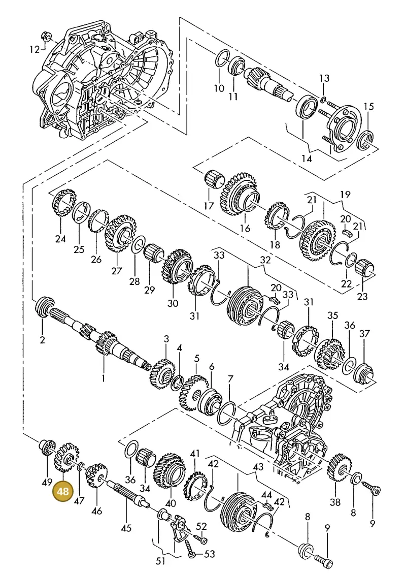 02A311507D — Volkswagen GOLF VAR./VENTO (1996-1999) diagram 143311460, position 48