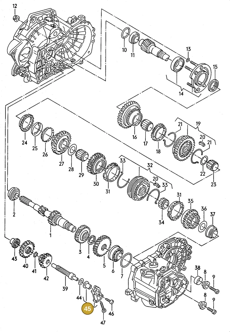 02A311514A — Volkswagen Passat (1989-1991) diagram 084062000, position 45