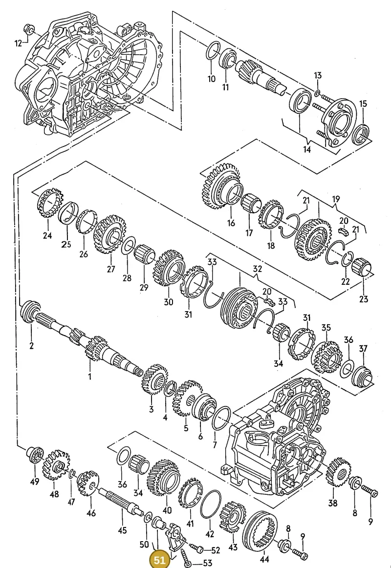 02A311514A — Volkswagen Passat syncro (1991-1993) diagram 084063000, position 51