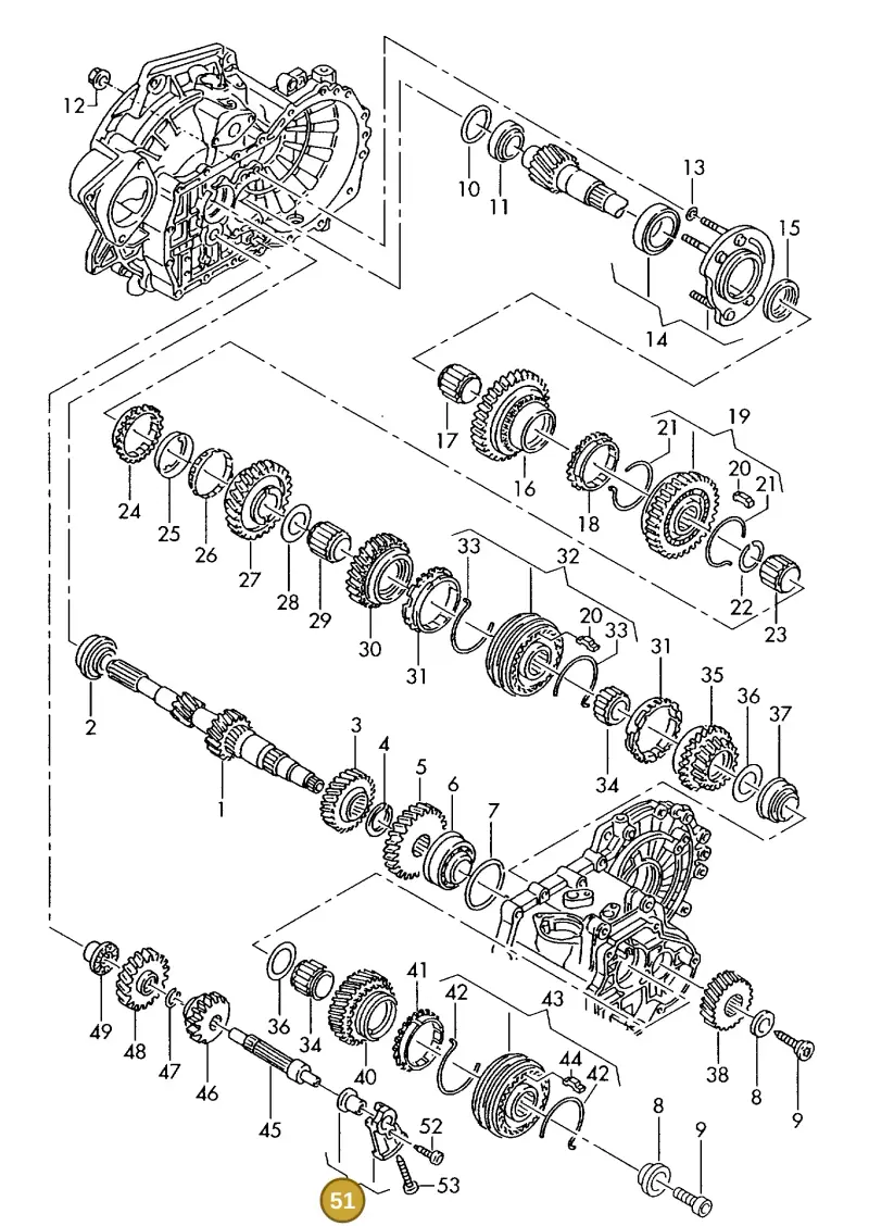 02A311514A — Volkswagen GOLF VAR./VENTO (1996-1999) diagram 143311460, position 51