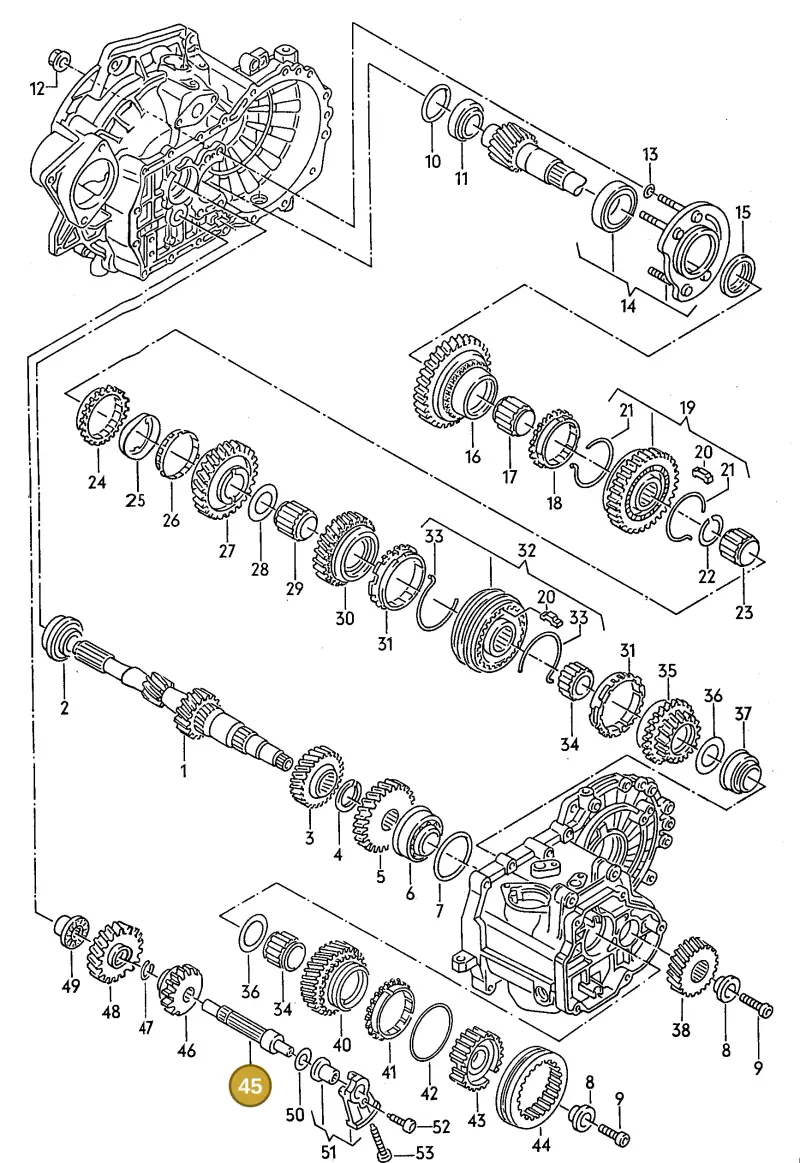 02A311515K — Volkswagen Passat syncro (1991-1993) diagram 084063000, position 45