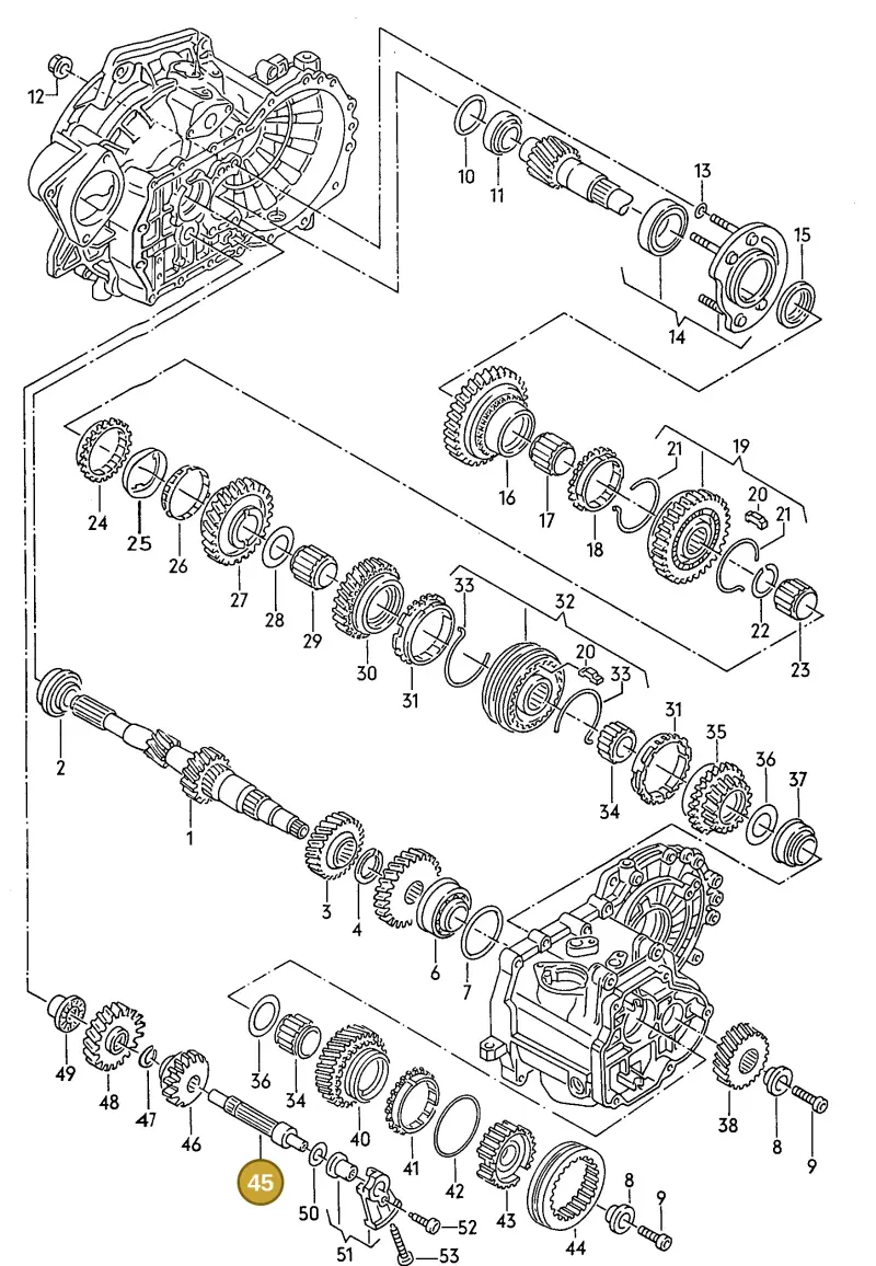 02A311515K — Volkswagen Jetta (1989-1991) diagram 110085500, position 45