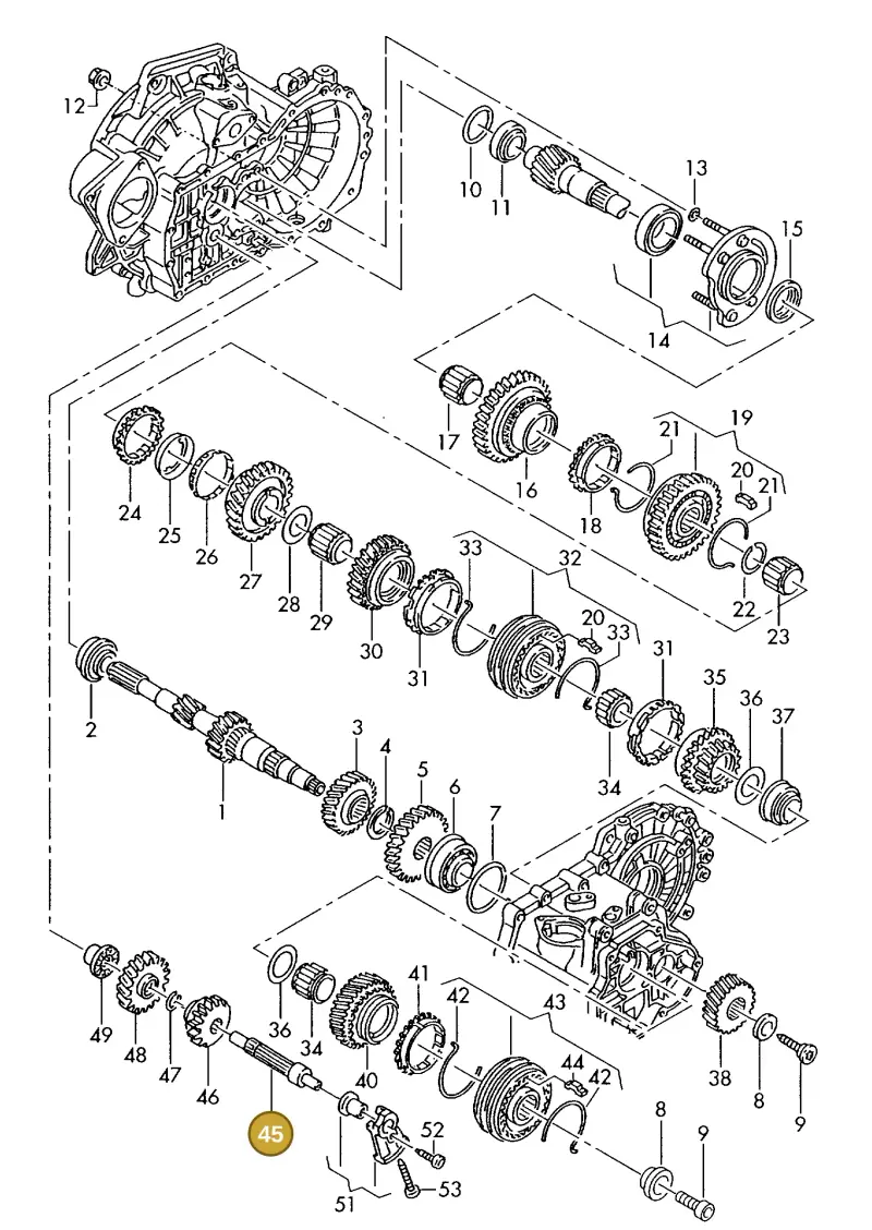 02A311515K — Volkswagen GOLF VAR./VENTO (1996-1999) diagram 143311460, position 45