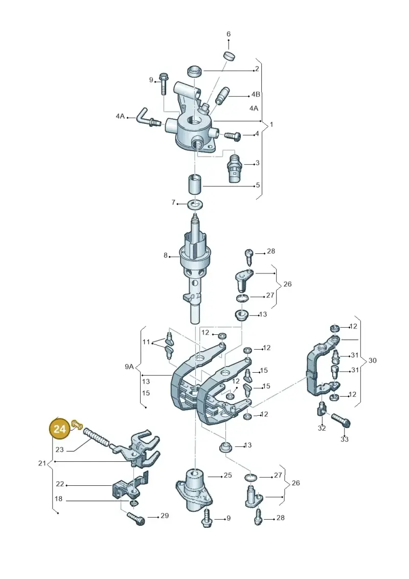 02A311614 — Volkswagen Polo (2008-2009) diagram 253311900, position 24