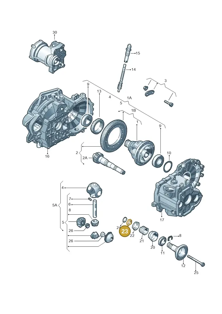 02A409374 — Volkswagen Jetta/Wagon (2002-2006) diagram 143409100, position 23