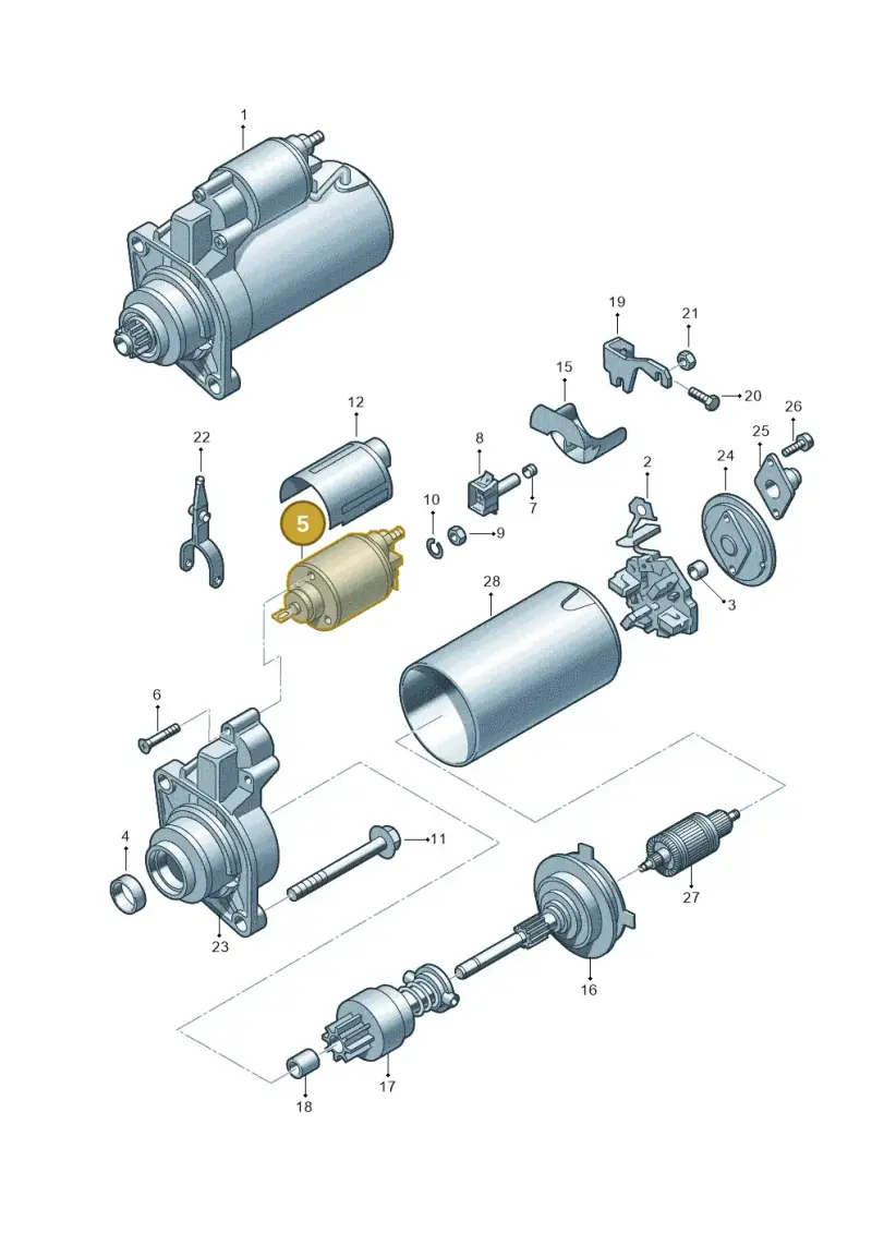02A911287B — Volkswagen Jetta/Wagon (2002-2006) diagram 176911000, position 5
