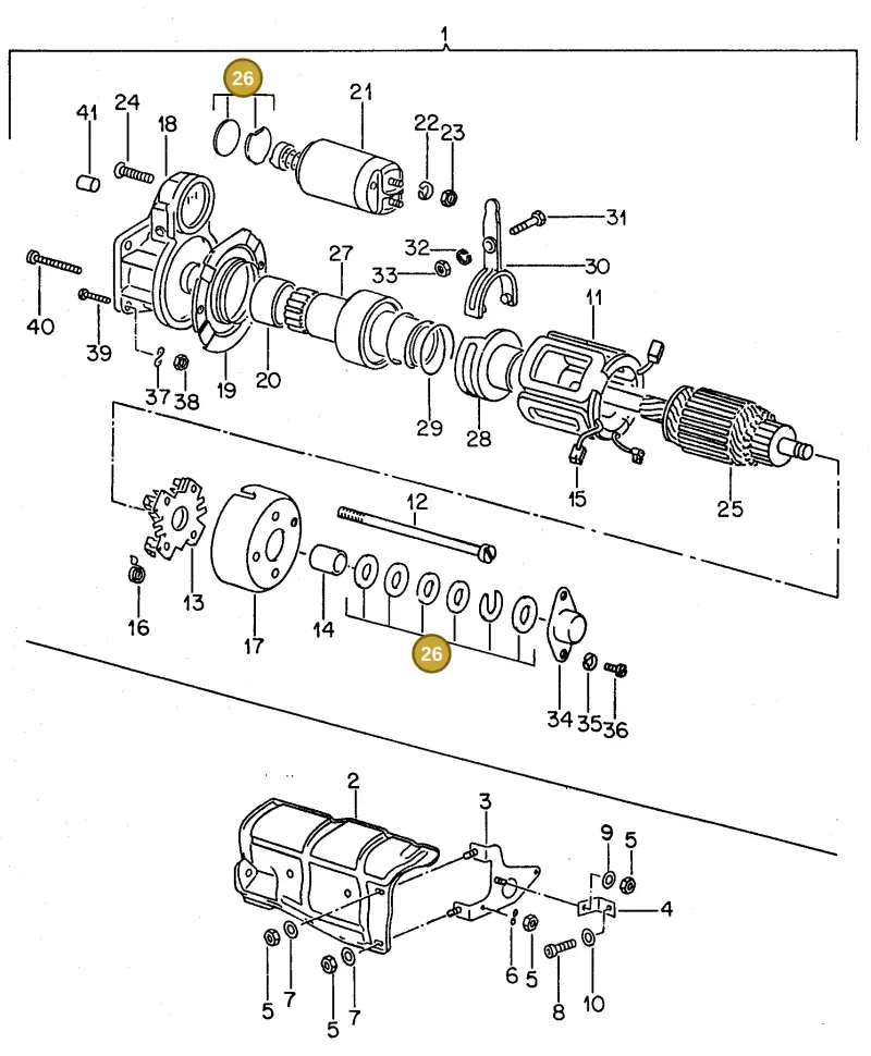 02A911303A — Volkswagen Golf/Jetta  "USA","MEX"89>92 (1988-1992) diagram 042130000, position 26
