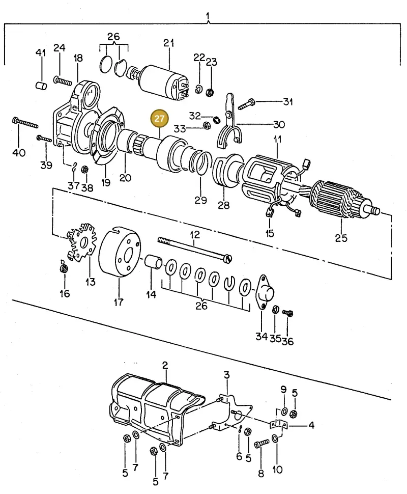 02A911335A — Volkswagen Golf/Jetta  "USA","MEX"89>92 (1988-1992) diagram 042130000, position 27