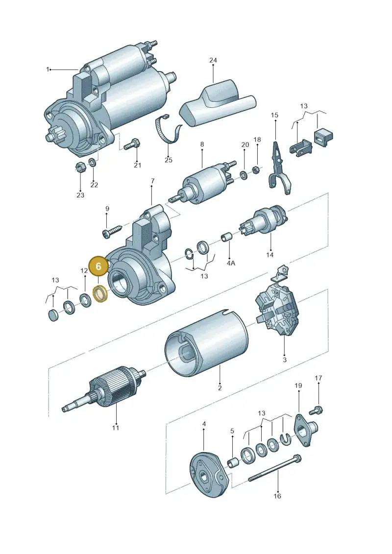 02B911257E — Volkswagen Parati (2010-) diagram 347911200, position 6