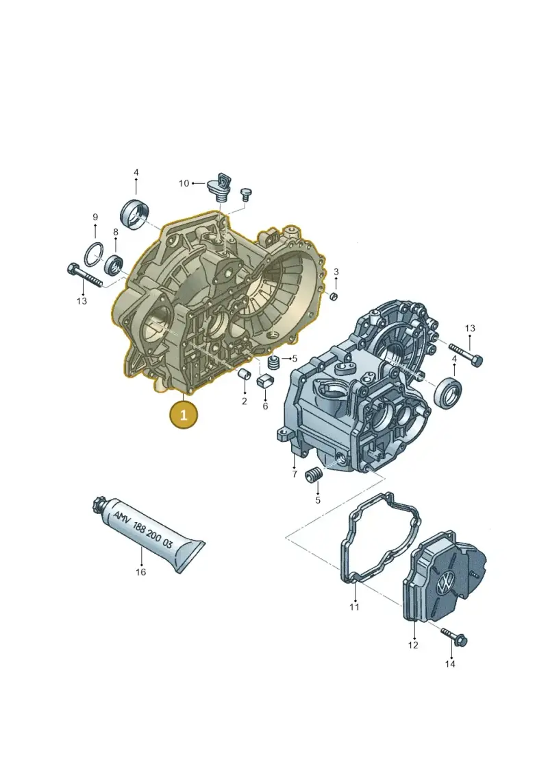 02C301107F — Volkswagen GOLF VAR./VENTO (1996-1999) diagram 121301400, position 1