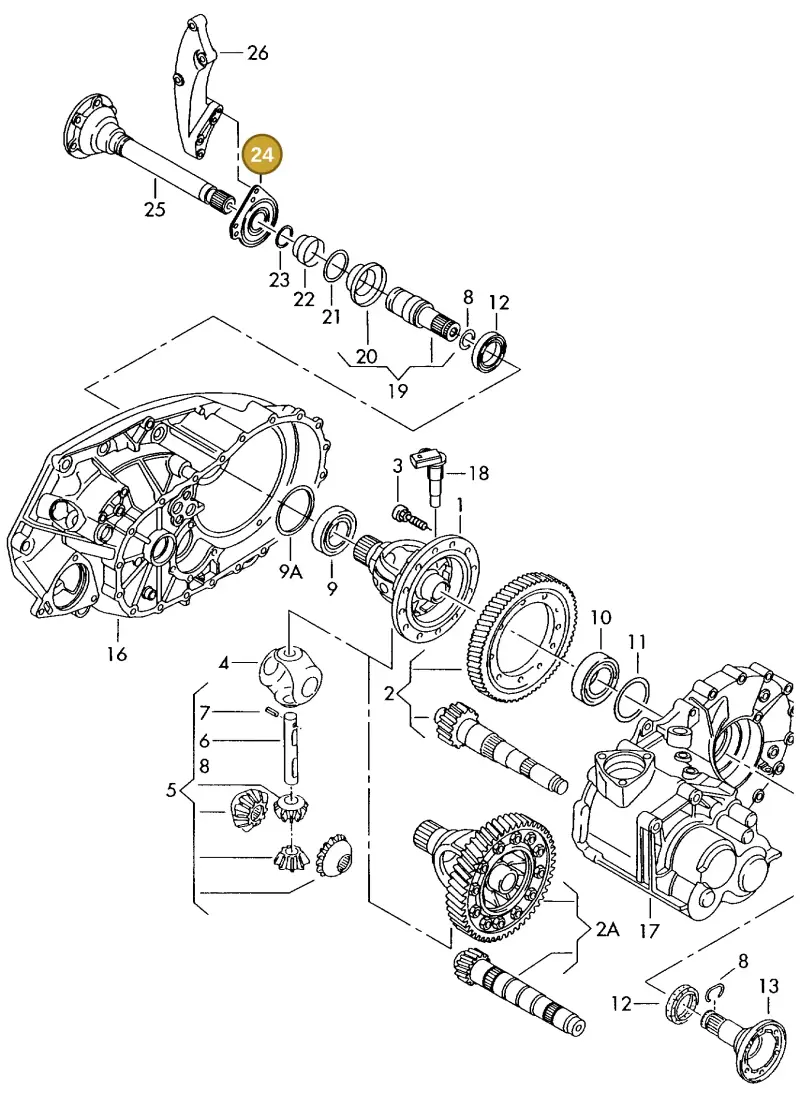 02G409335B — Volkswagen Eurovan (1998-2003) diagram 230409170, position 24
