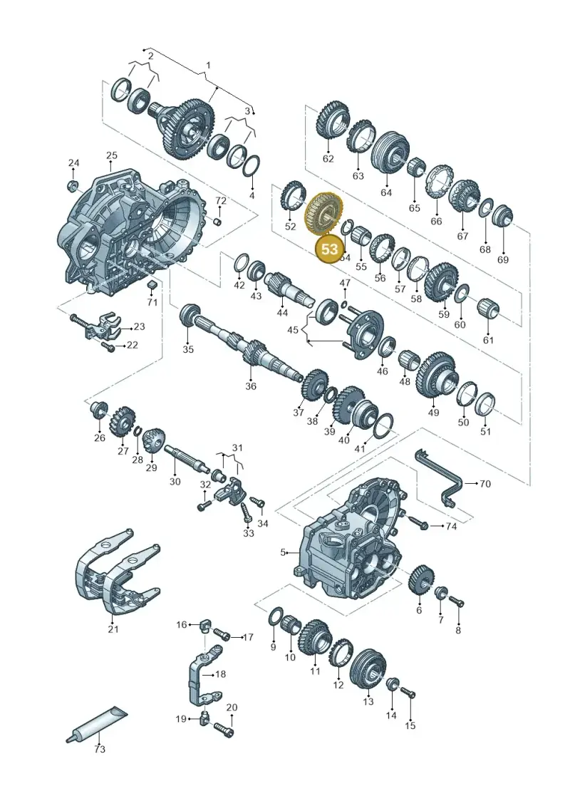 02J311239K — Volkswagen Golf Sportsvan 1.6 (2014-2020) diagram 827315030, position 53