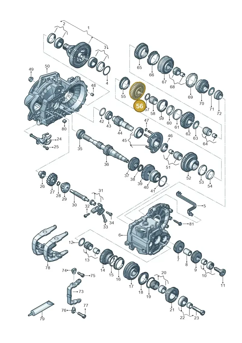 02J311239K — Volkswagen Passat saloon (2014-2024) diagram 827320030, position 56