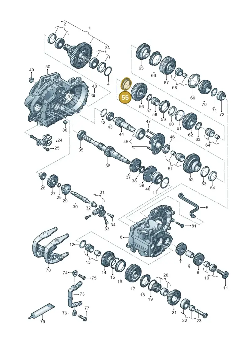 02J311247D — Volkswagen T-Roc BlueMotion (2017-2024) diagram 827320030, position 55