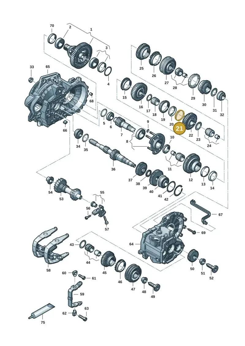 02J311277D — Volkswagen Transport. multivan (2019-2024) diagram 7ep300806, position 21