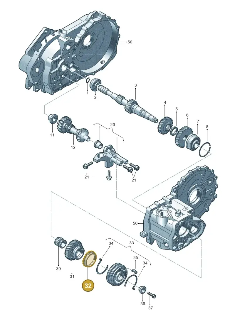 02J311295C — Volkswagen Transp. caravelle (2009-2011) diagram 410311200, position 32