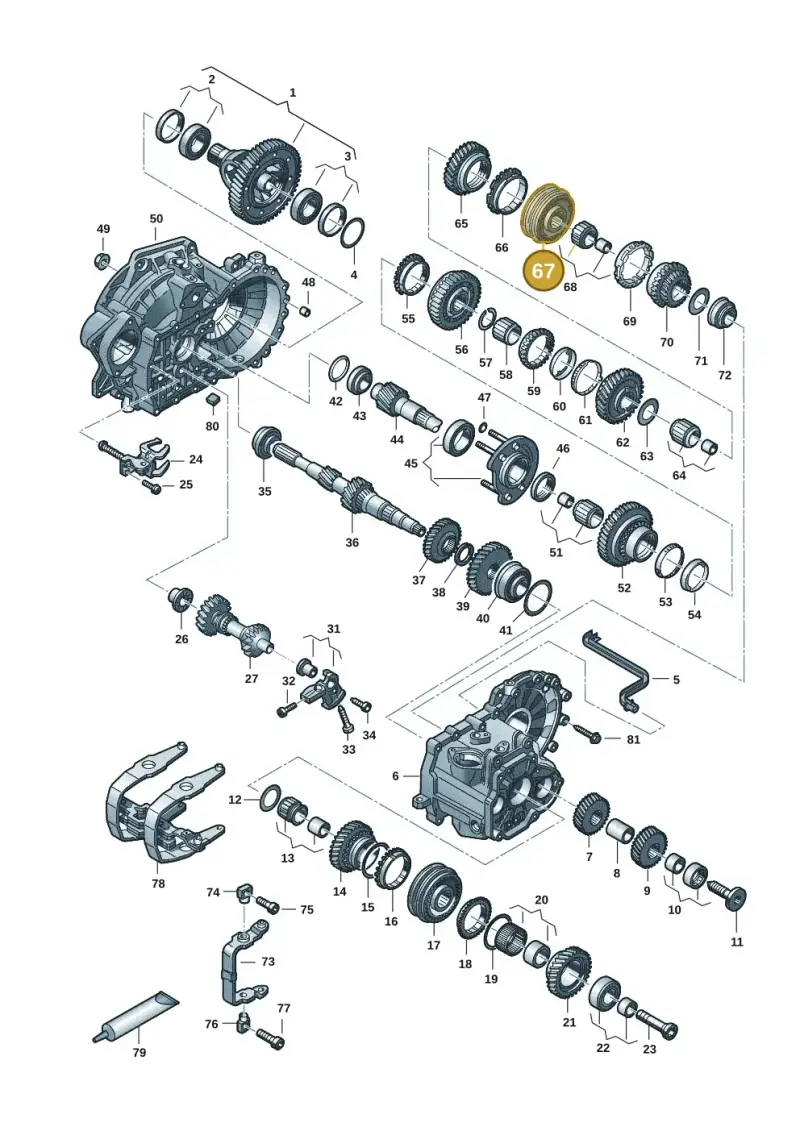 02J311301N — Volkswagen Golf 2.0 BlueMotion (2019-2024) diagram 2gk300352, position 67
