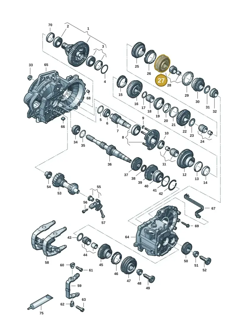 02J311301N — Volkswagen Transport. multivan (2019-2024) diagram 7ep300806, position 27