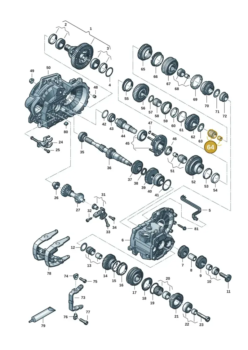 02J311325 — Volkswagen Golf 2.0 BlueMotion (2019-2024) diagram 2gk300352, position 64
