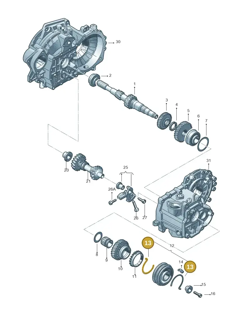 02J311336B — Volkswagen Caddy kombi (2015-2020) diagram 690311390, position 13